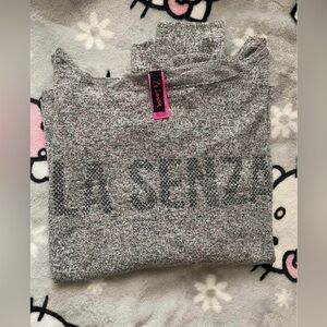 La Senza Grey Bedazzled Lounge Long Sleeve Top
